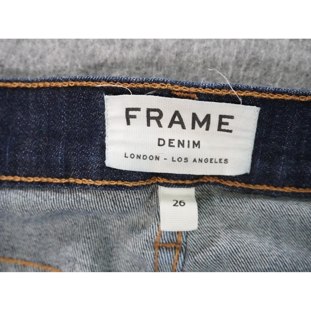 Frame Jeans Womens 26‎ Blue Distressed Le Skinny De Jeanne Dark Wash Denim - Picture 8 of 13